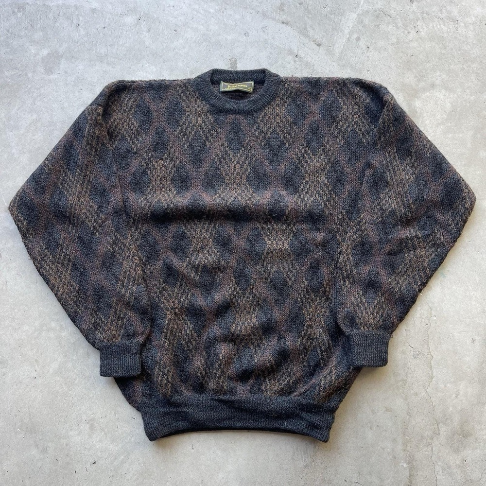Vintage Alpaca Wool Sweater Peru Unlimited Made In Peru Earth Tone Brown‎ Knit L